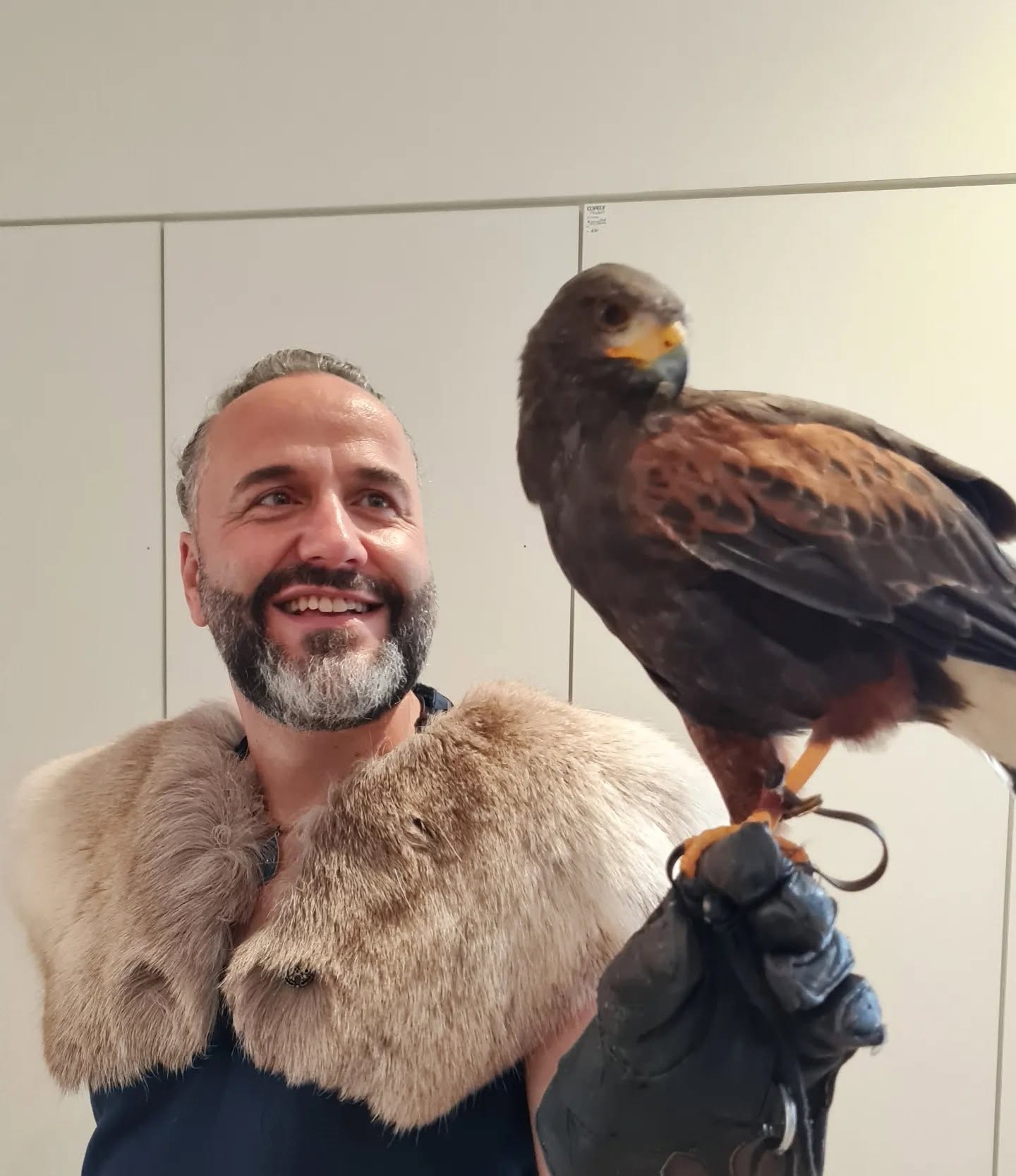 Matthias with a falcon